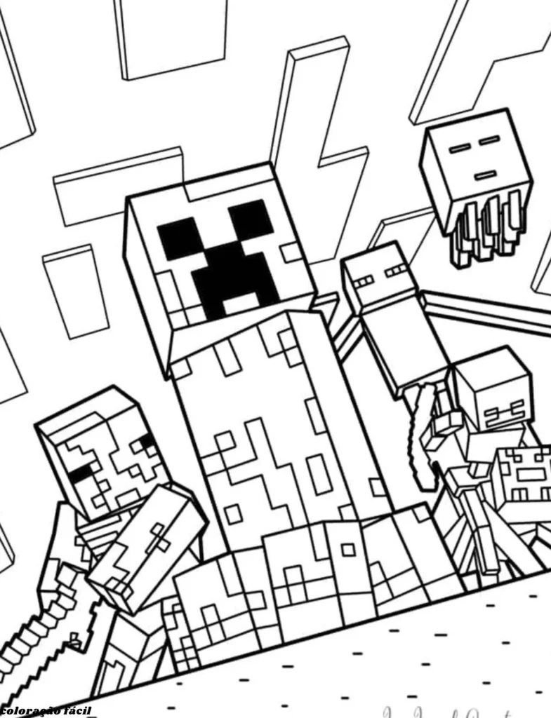 desenho para pintar minecraft