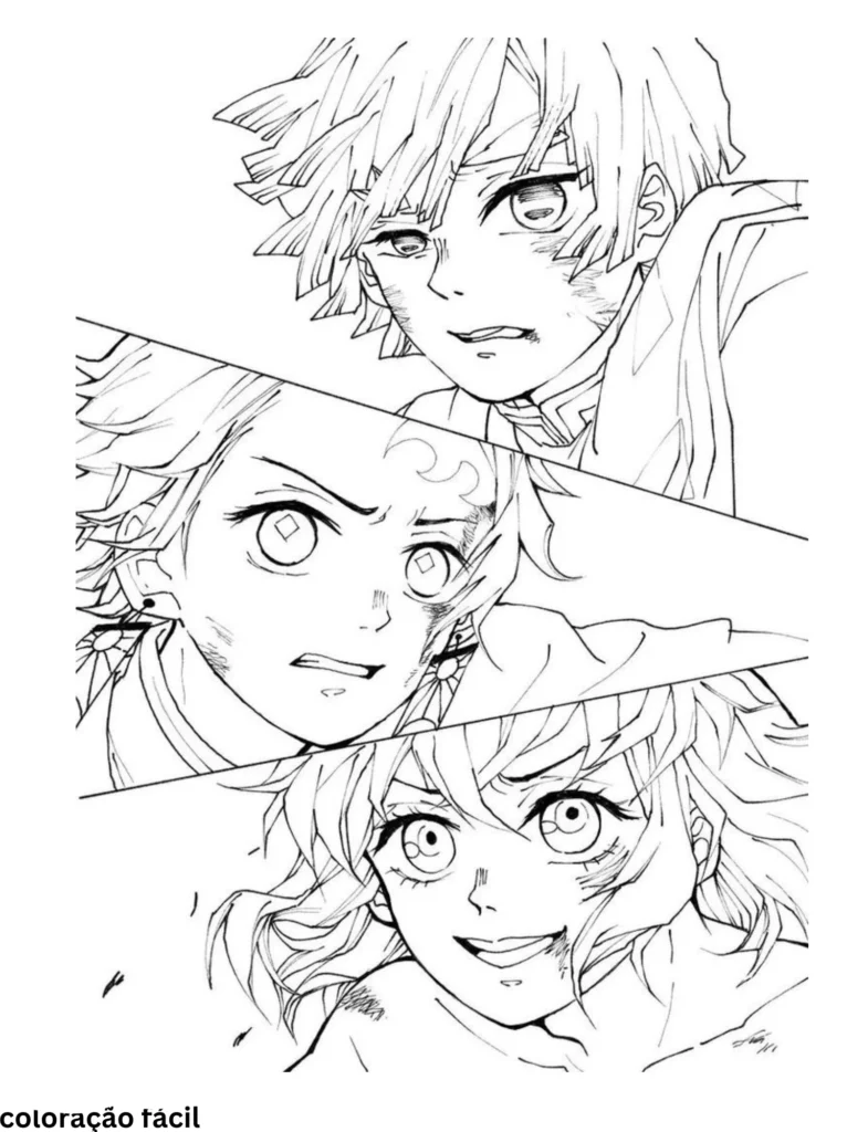 desenho para colorir de demon slayer