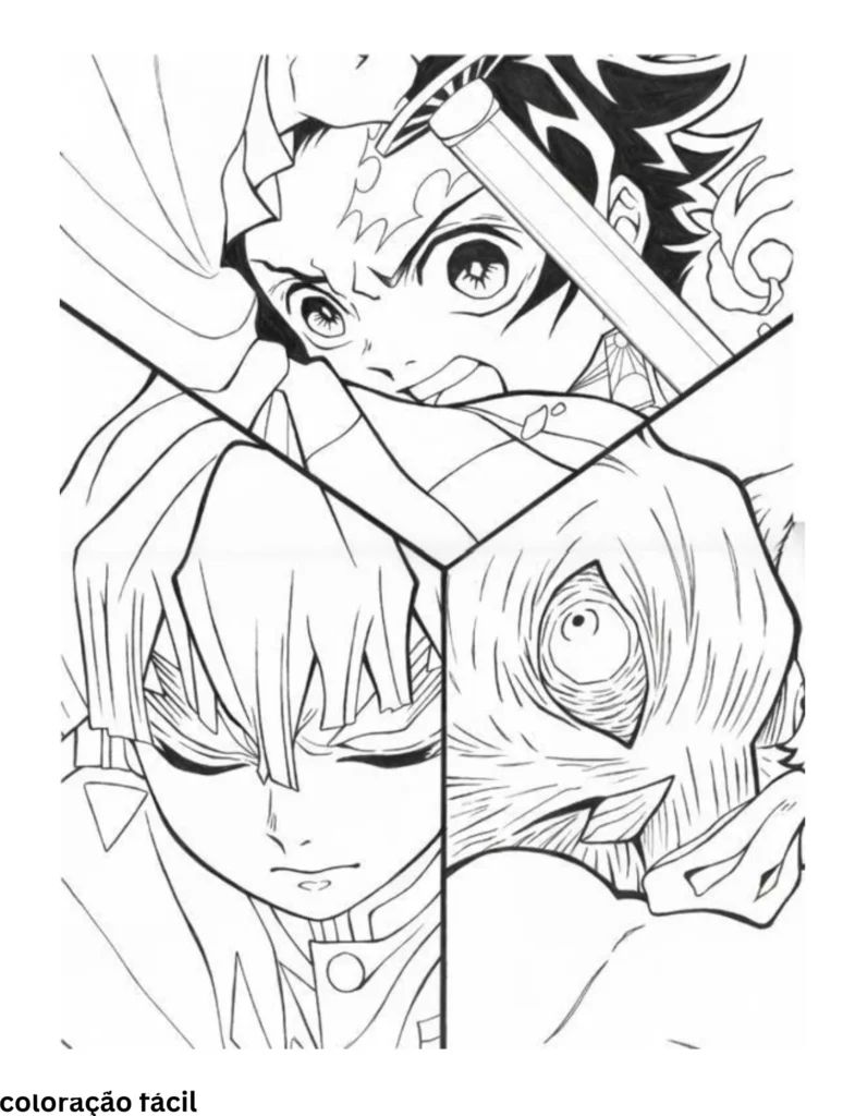 desenho de demon slayer para colorir