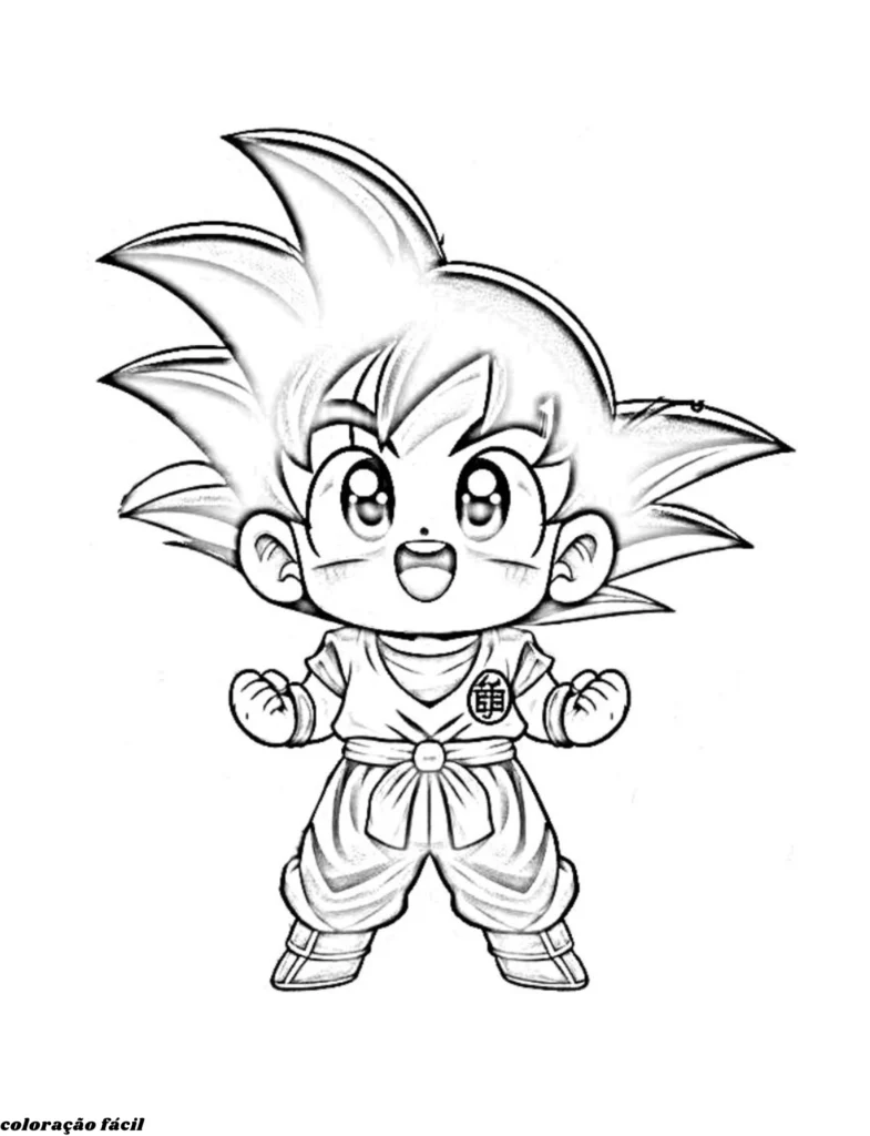 desenhos do goku colorido