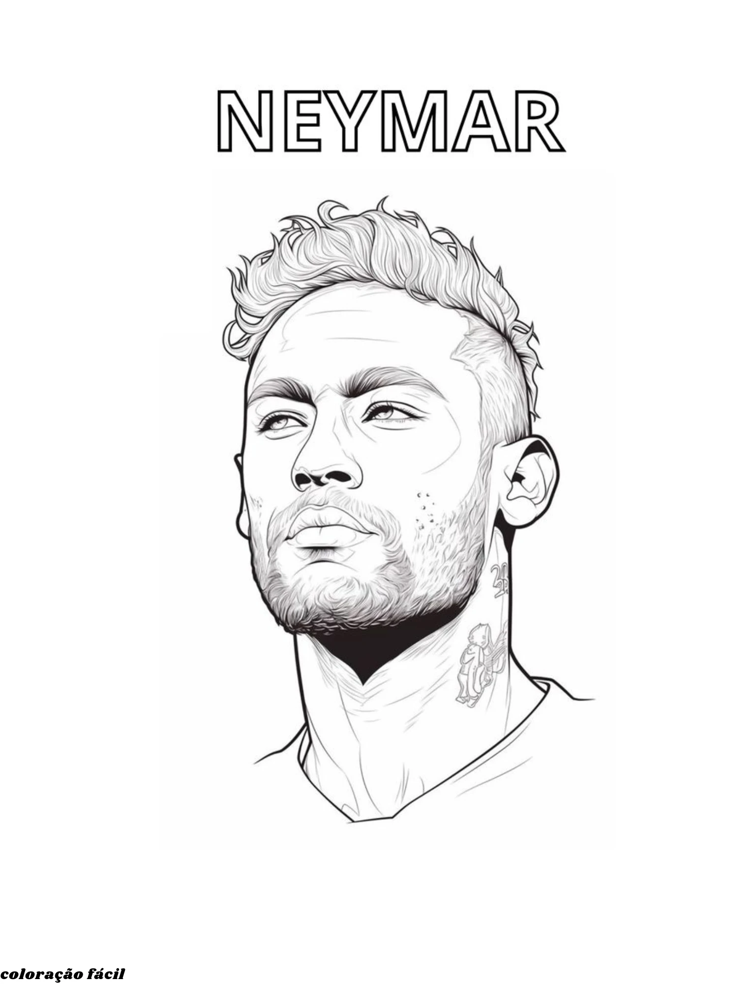 neymar desenho para pintar