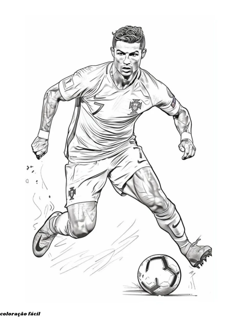 cristiano ronaldo desenho para colorir