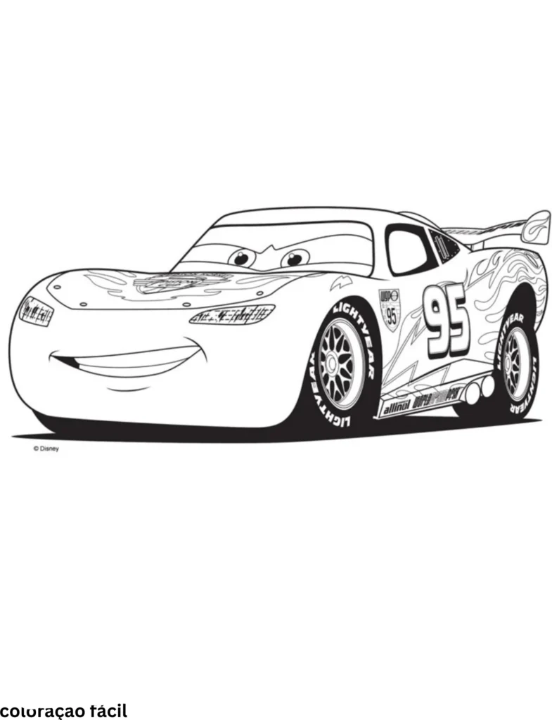 desenho do relâmpago mcqueen para imprimir