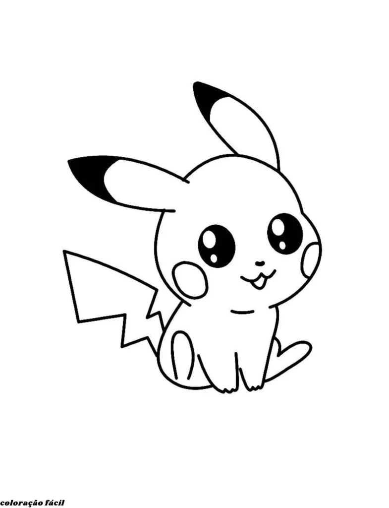 desenho de pikachu para colorir