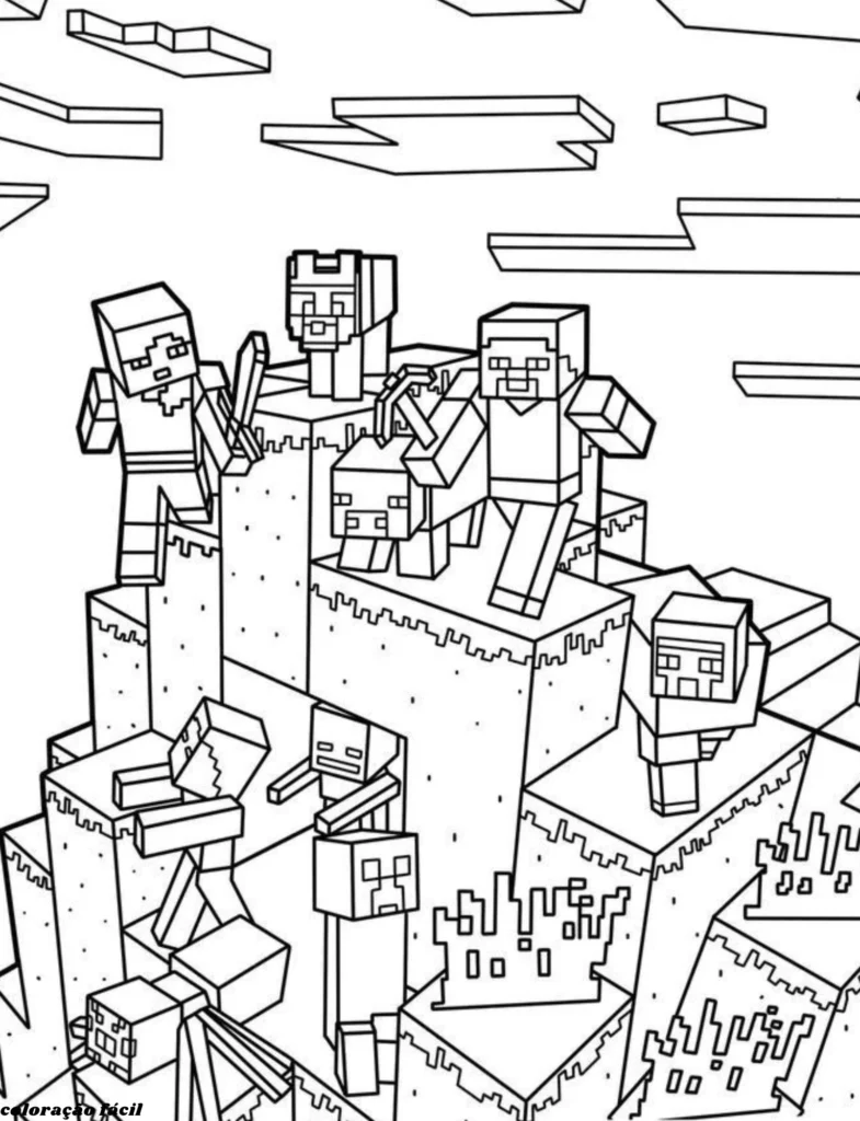 desenhos minecraft para colorir e imprimir
