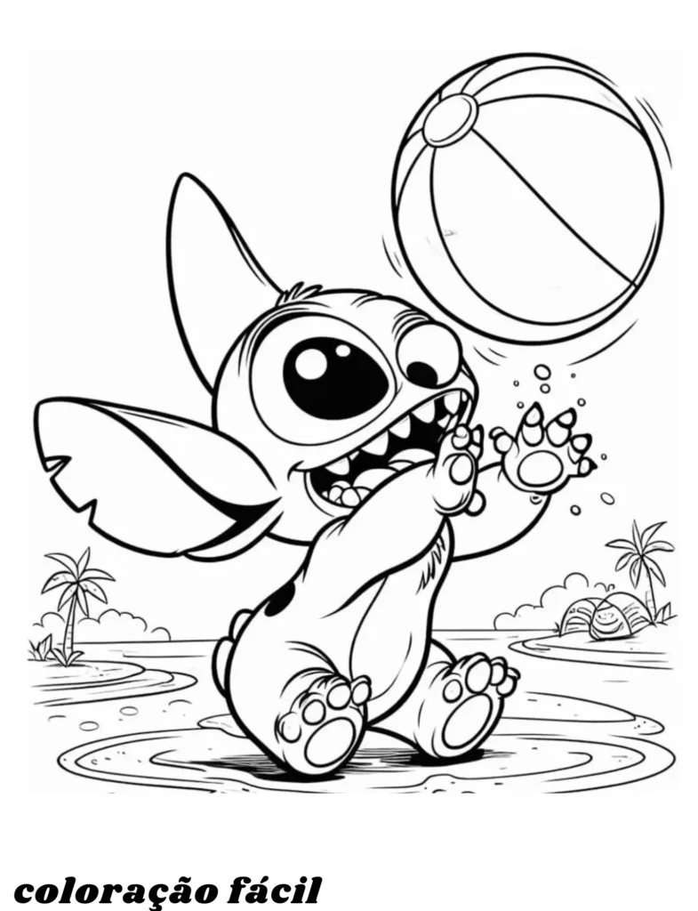stitch para imprimir e colorir