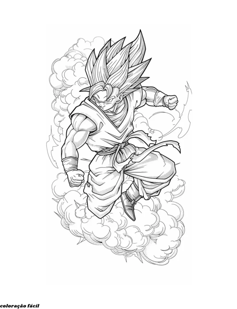 goku instinto superior para colorir e imprimir