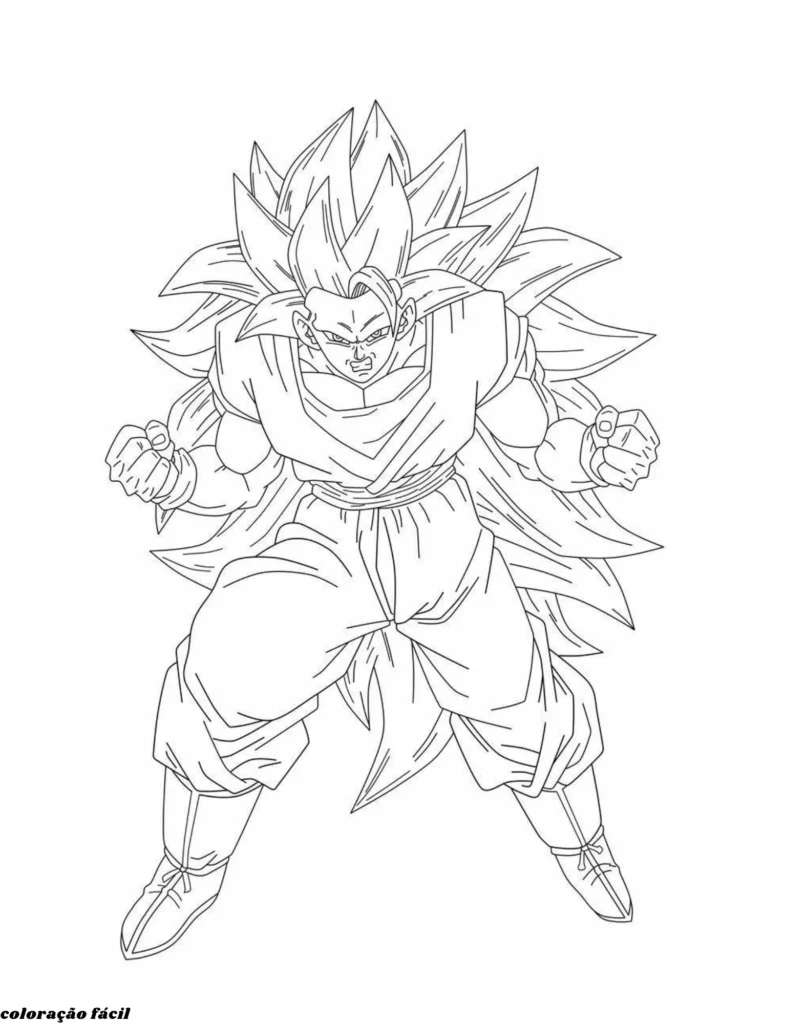 goku super sayajin 3 para colorir