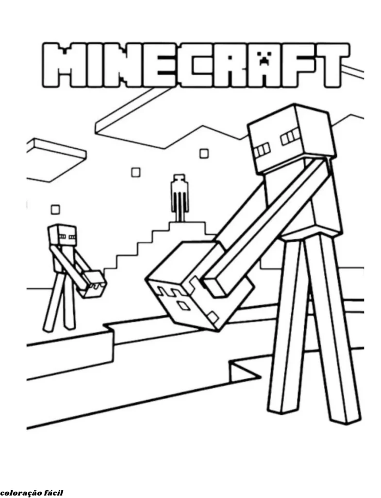 desenho para pintar do minecraft