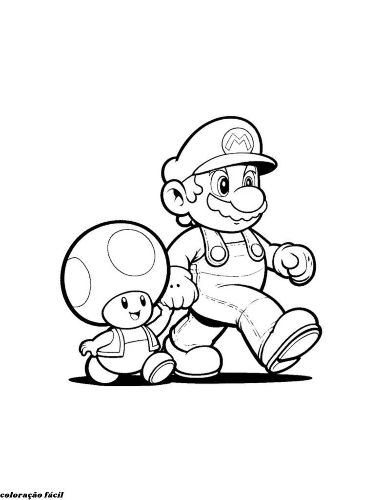 desenho para colorir mario e luigi