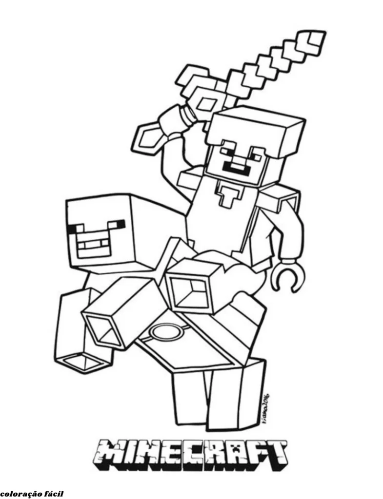 desenho para pintar minecraft