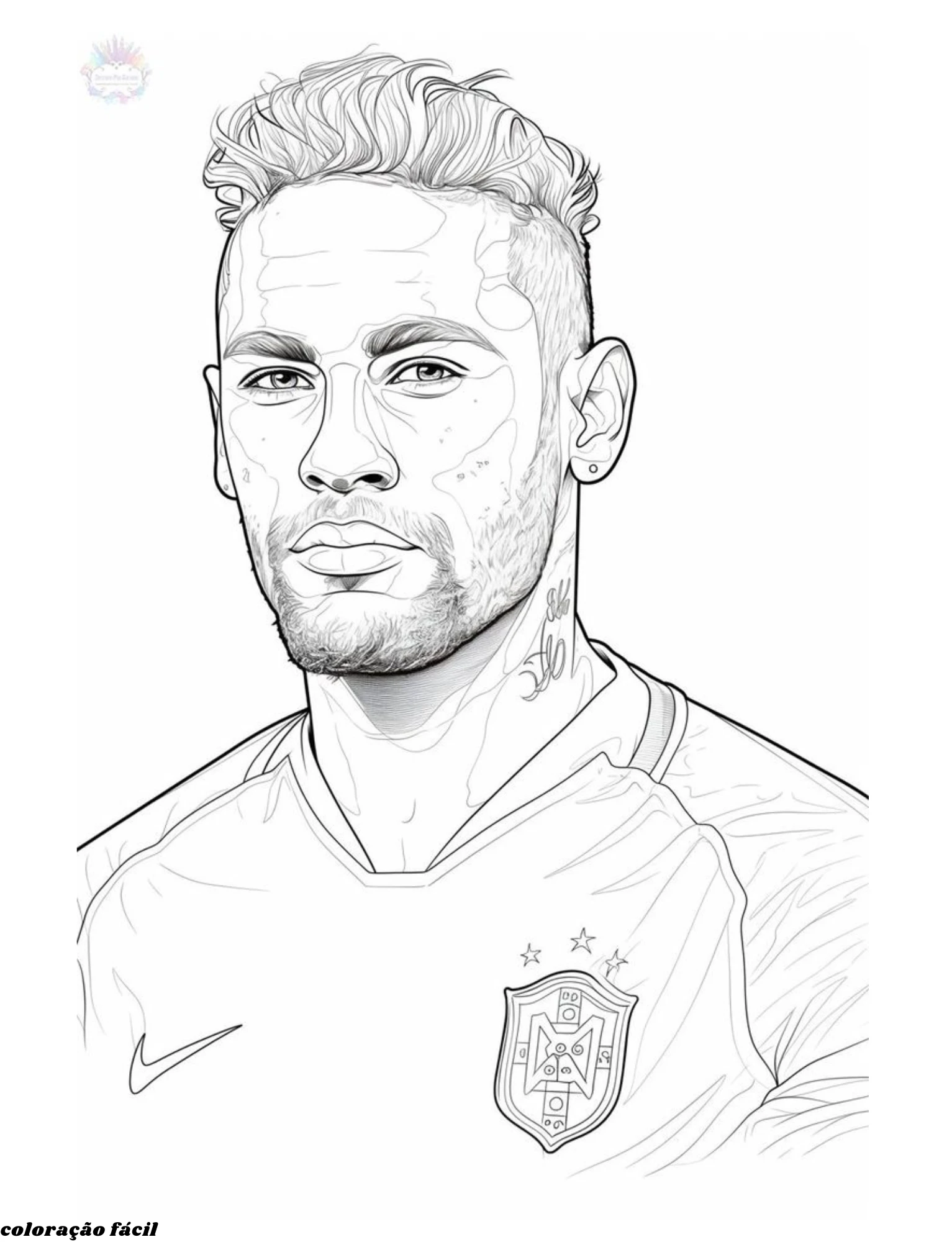 desenho para desenhar do neymar