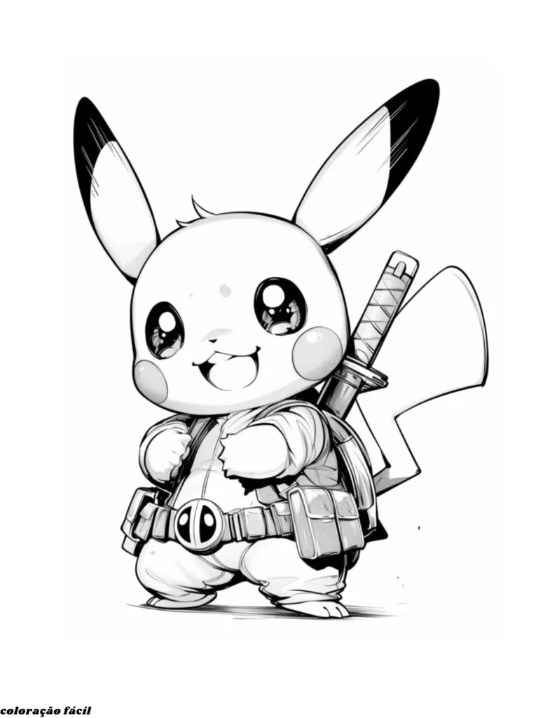 desenhos pikachu para colorir