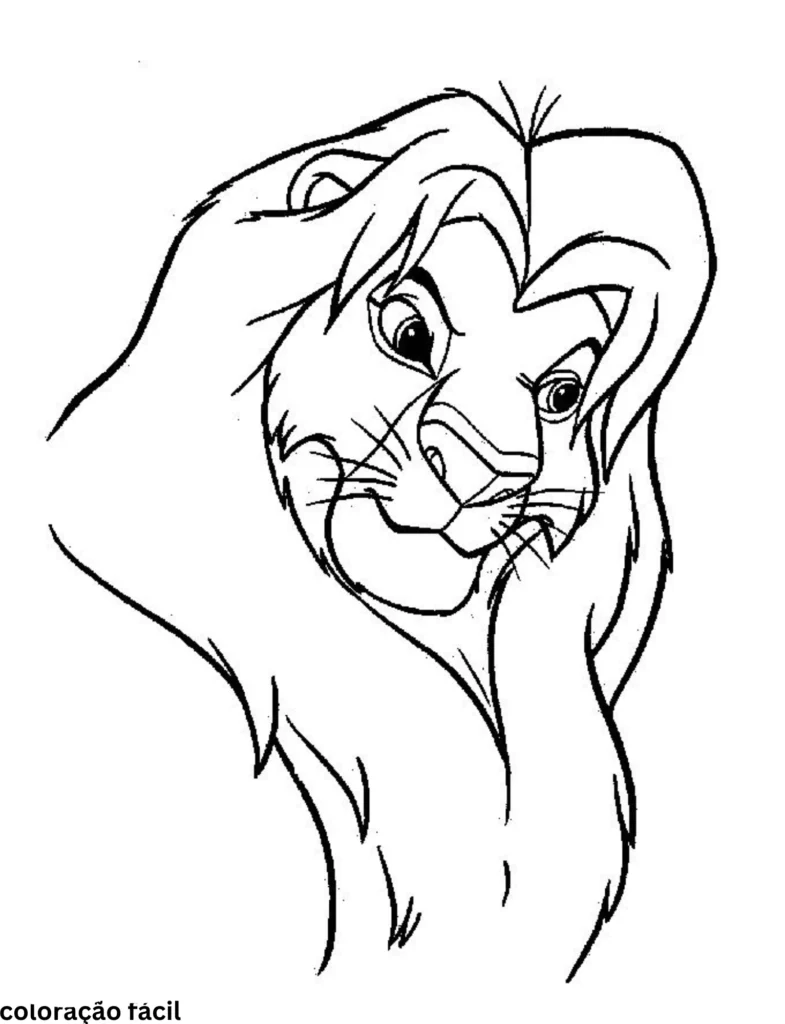 rei leao para colorir