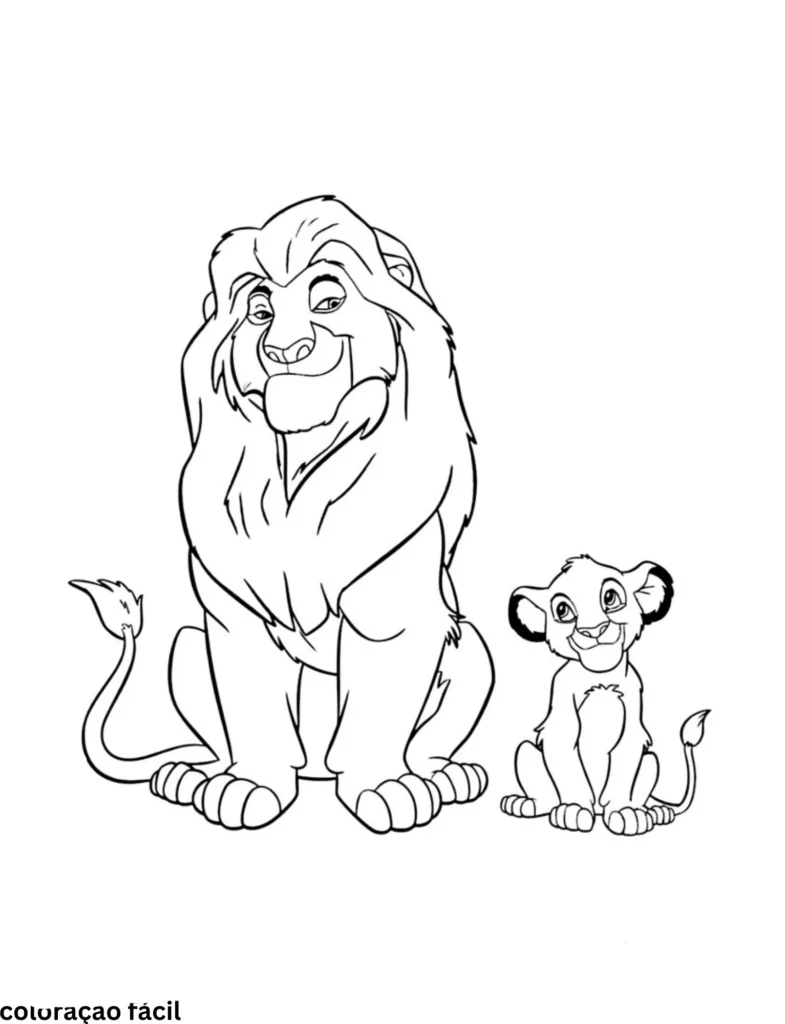 desenhos rei leão para colorir
