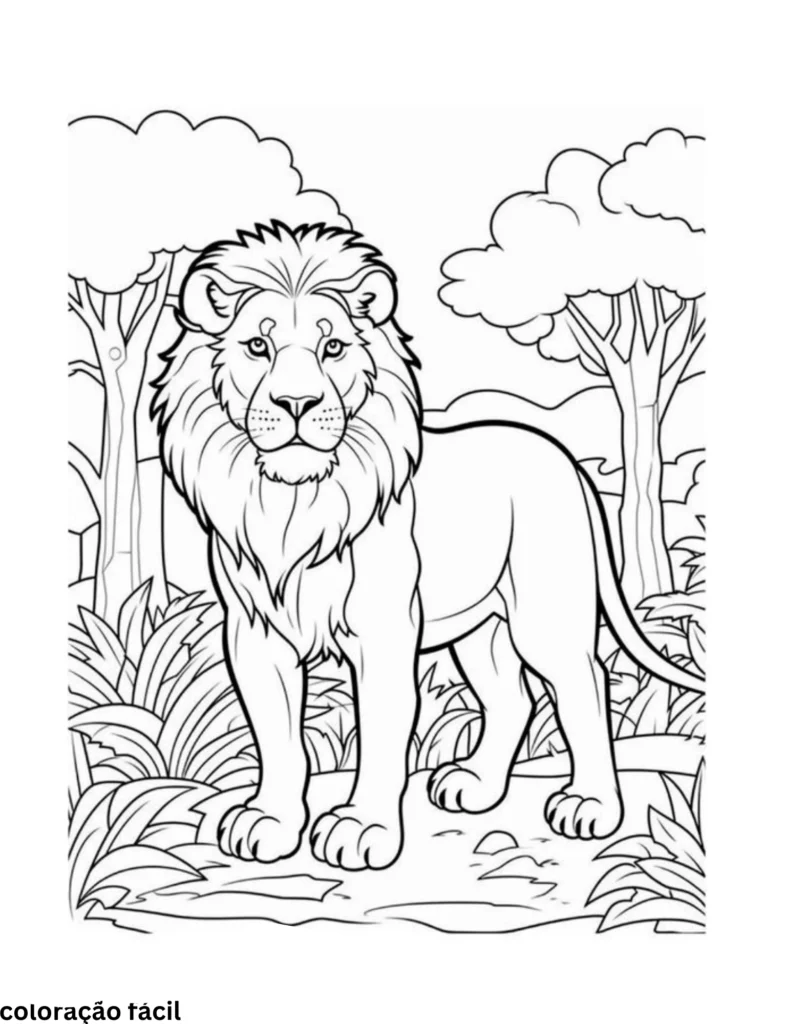 leão desenho para colorir