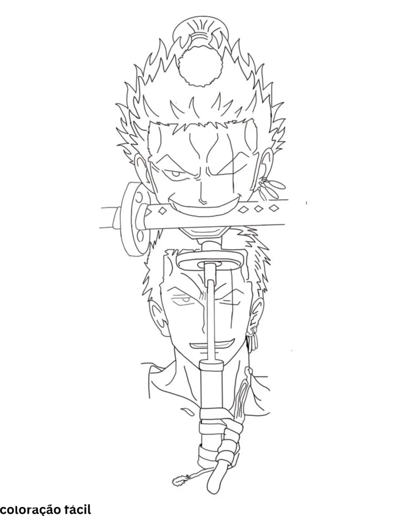 zoro one piece desenho para colorir