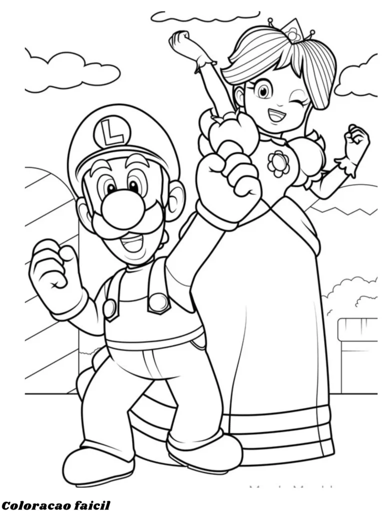 desenho para pintar do mario