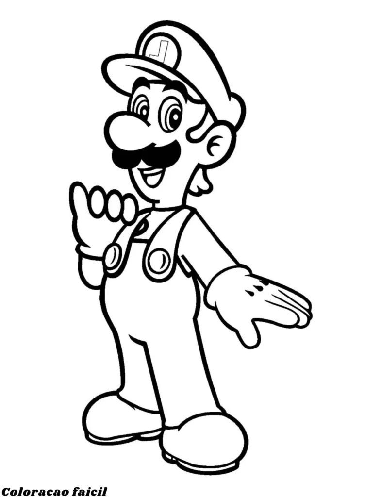 luigi e mario para colorir