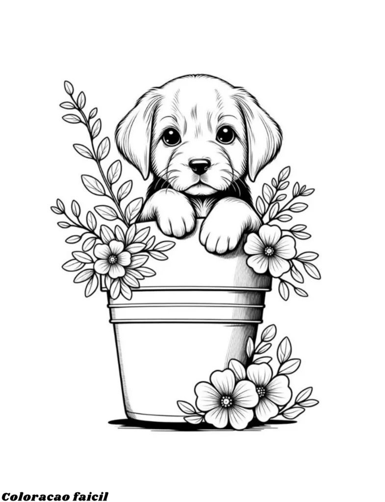 desenhos cachorros para colorir