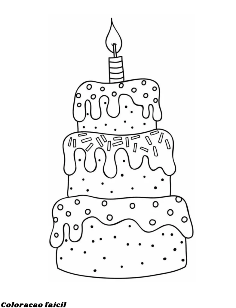 desenho de feliz aniversário para colorir