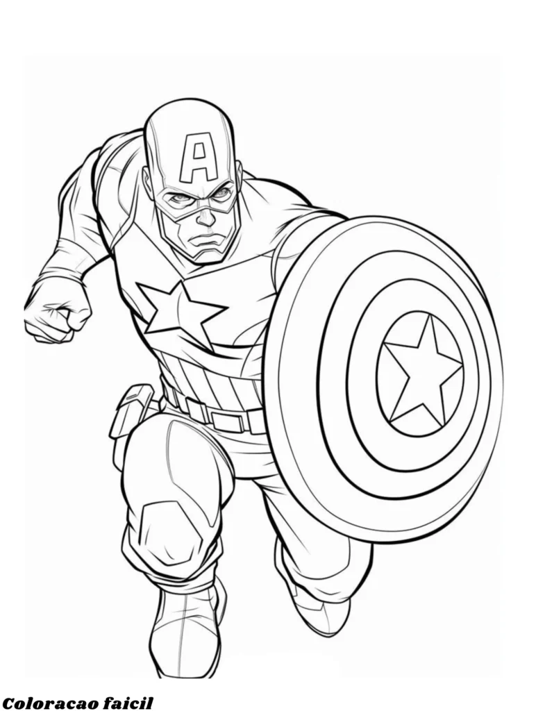 desenho para pintar capitao america