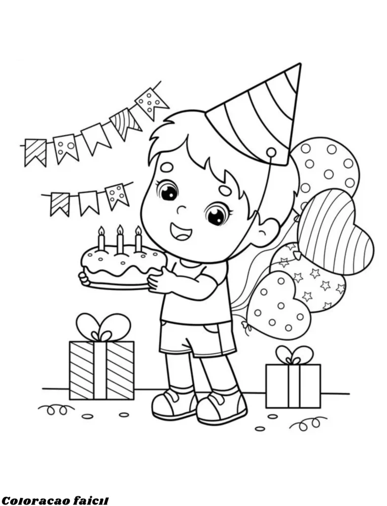 aniversario para colorir