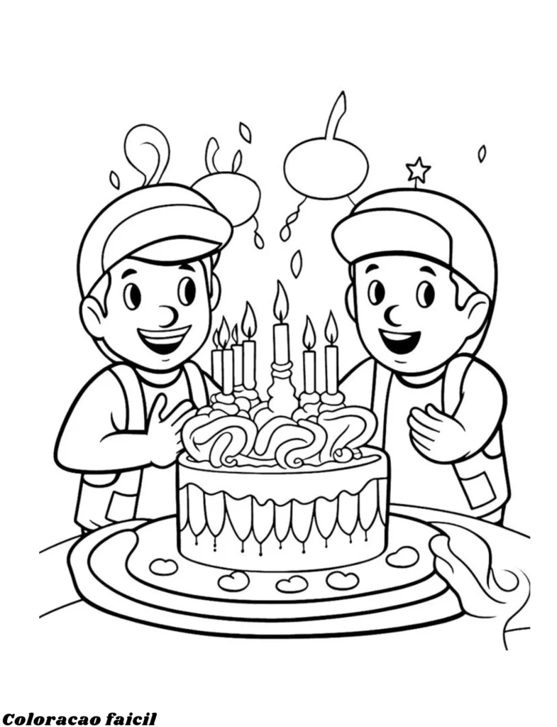 cartao de aniversario para colorir