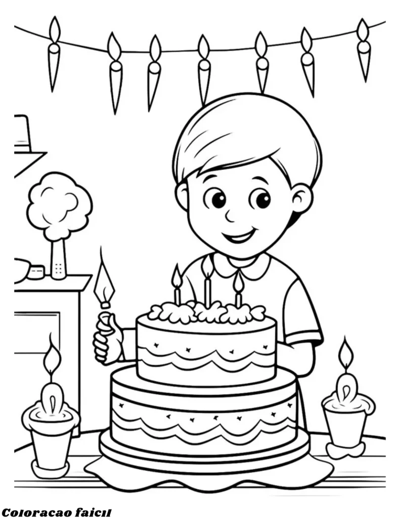 desenho para colorir aniversario