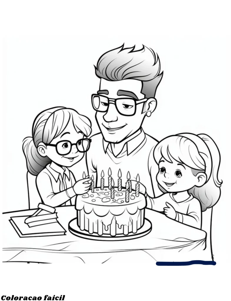 cartão de aniversário para colorir e imprimir