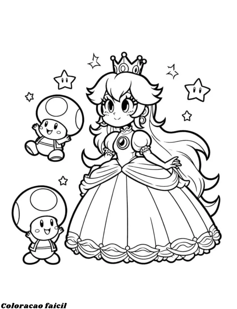 desenho da princesa peach para colorir