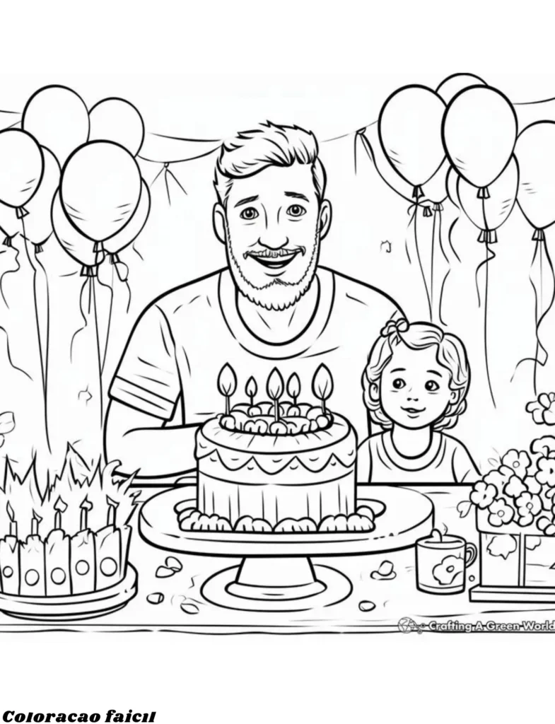 desenhos de feliz aniversario para colorir