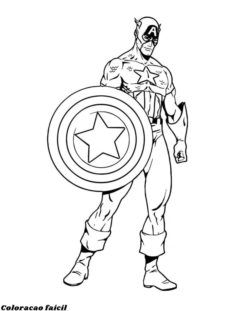 desenho capitao america para colorir