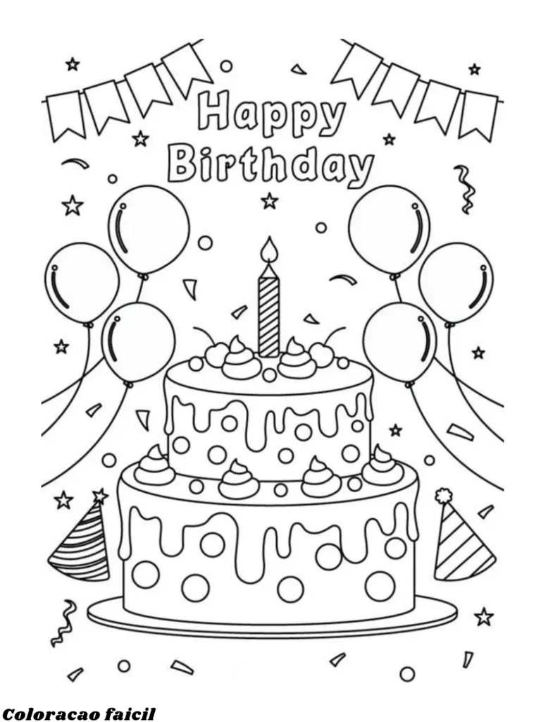 desenhos para colorir para aniversario