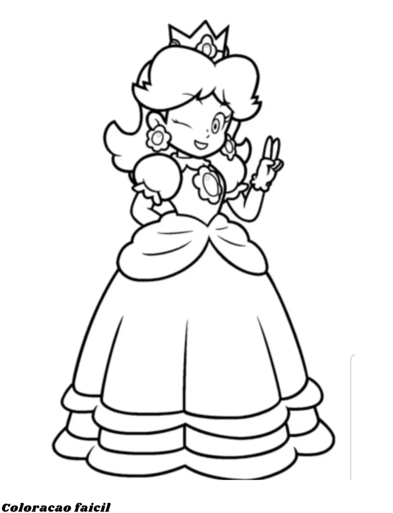 princesa do mario para colorir
