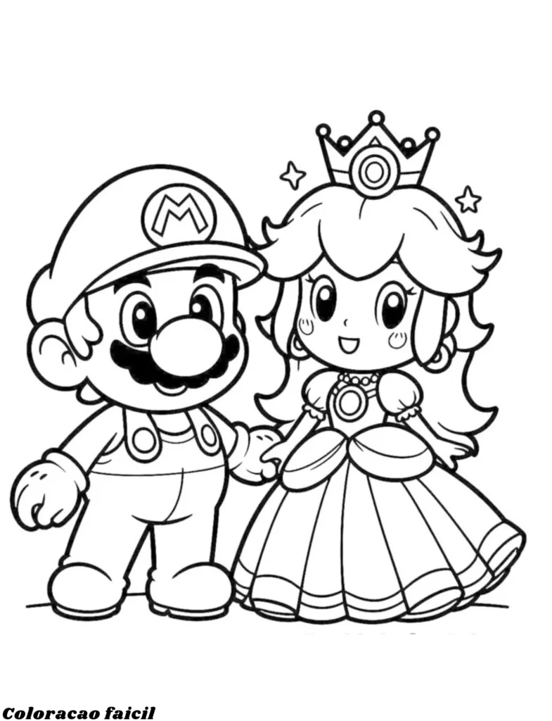 princesa do mario para colorir