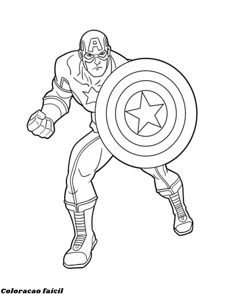 desenho para colorir do capitão america