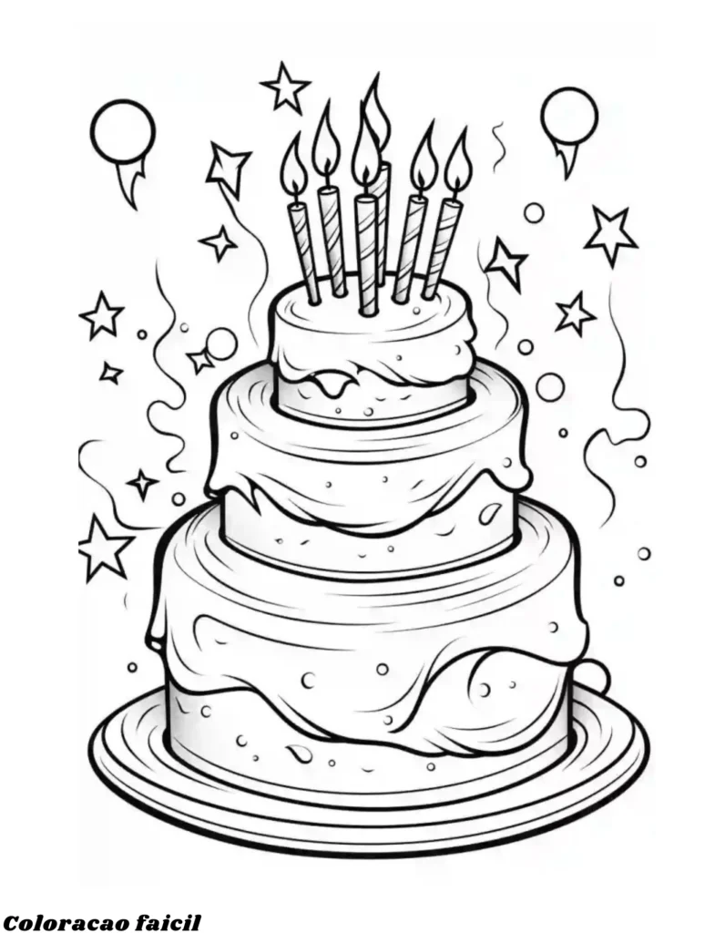 aniversário para colorir