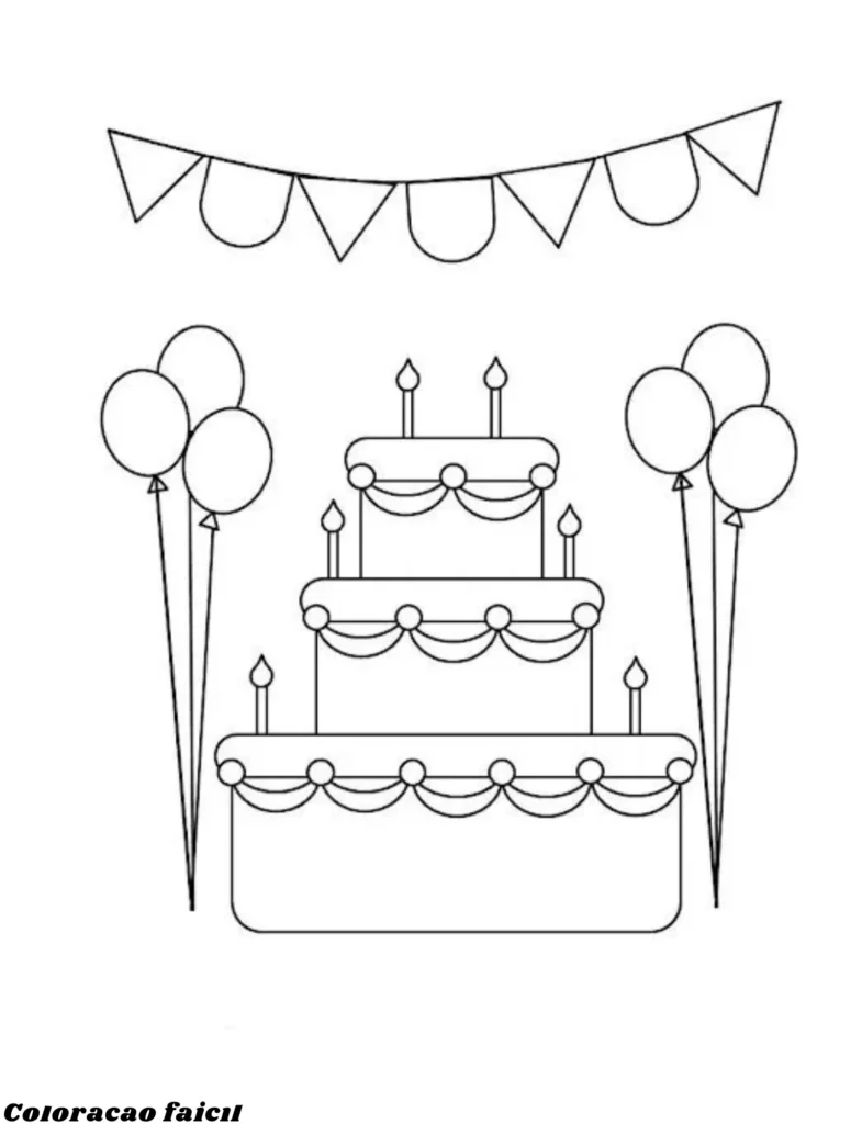 desenho de festa de aniversário para colorir