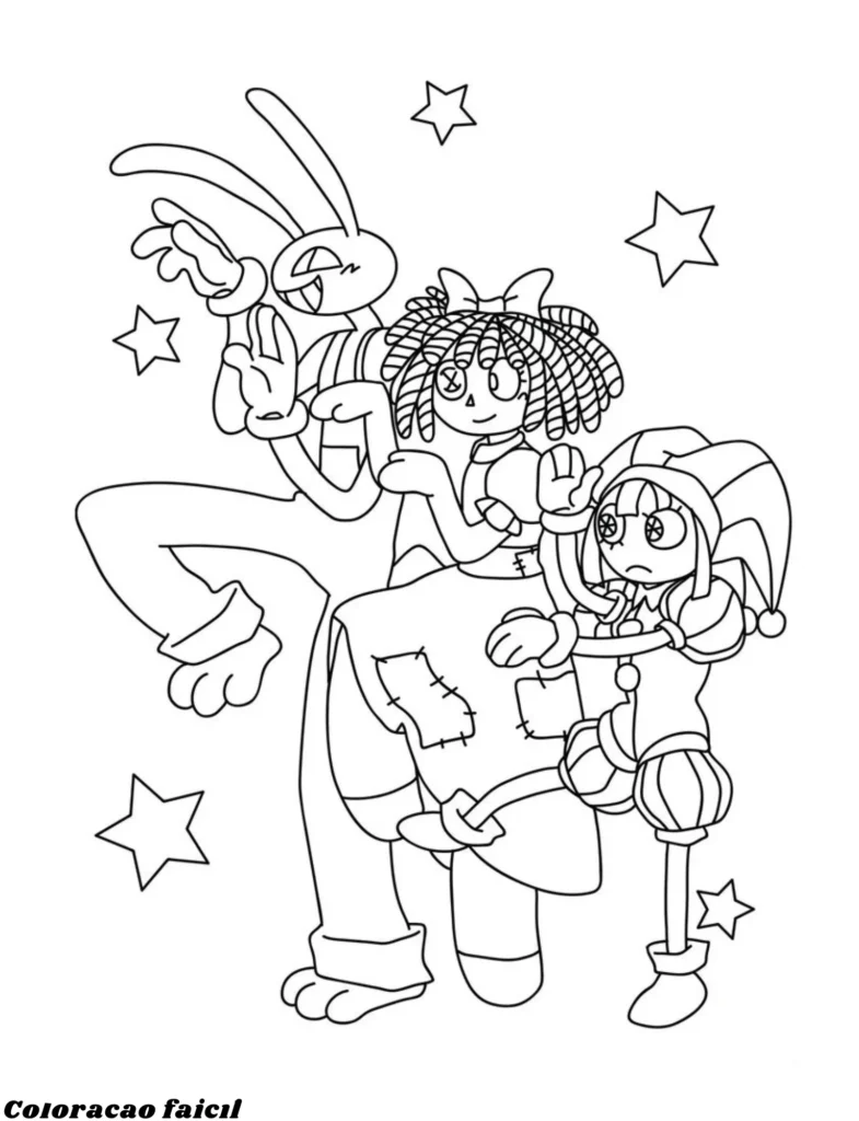 jax digital circus desenho para colorir