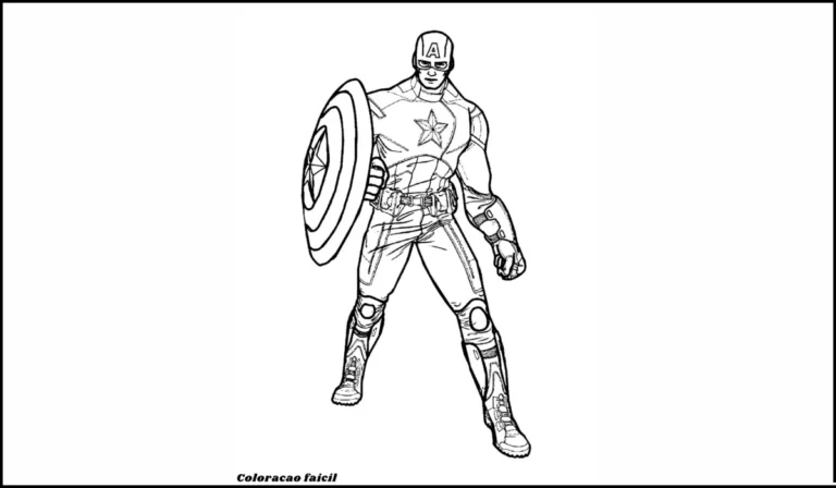 capitão america para colorir