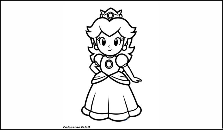 princesa peach para colorir