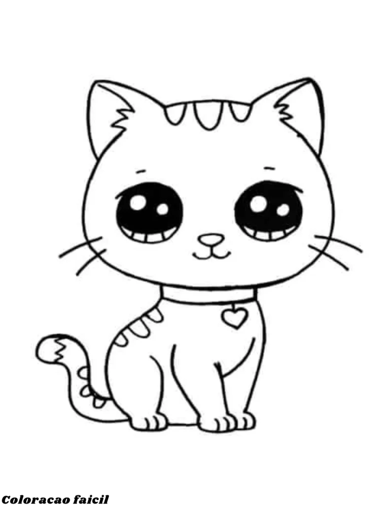 desenho de gatinho fofo para colorir