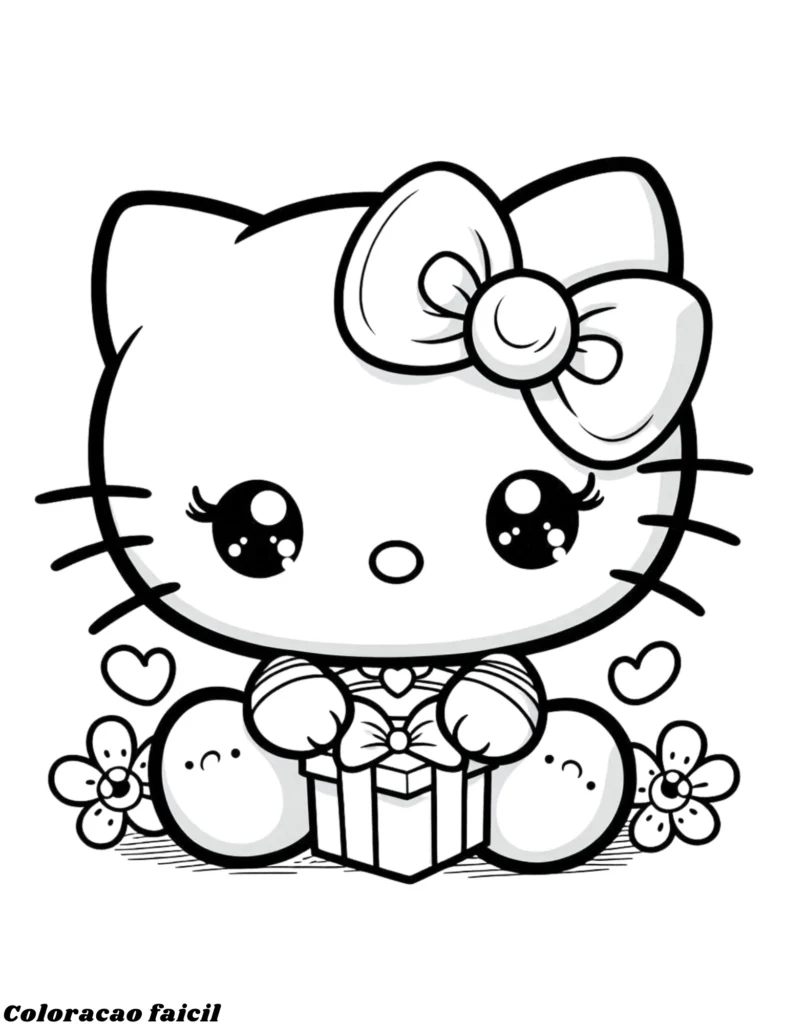 desenho hello kitty para colorir