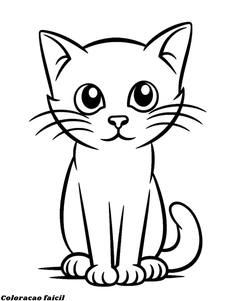 desenho gato para colorir