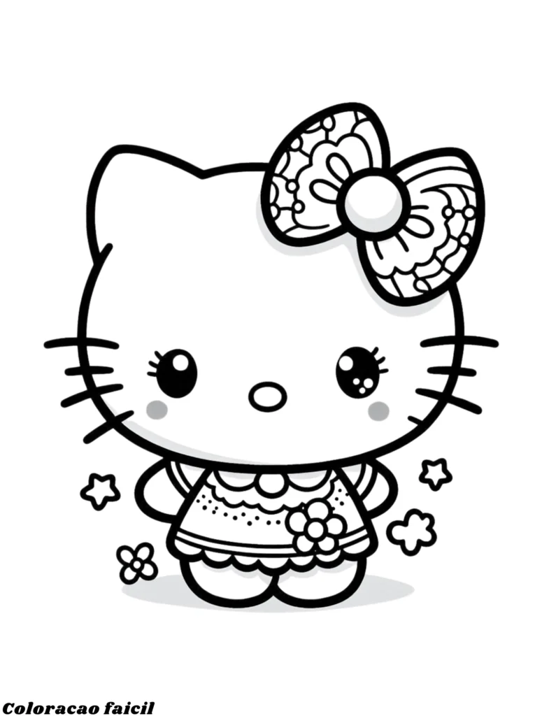 desenhos hello kitty para colorir