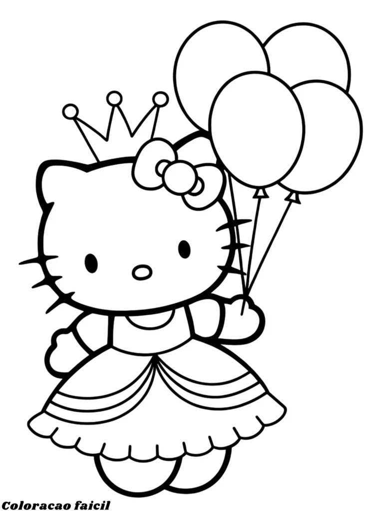 desenho colorir hello kitty