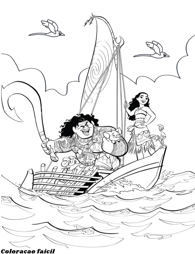 desenhos da moana para colorir