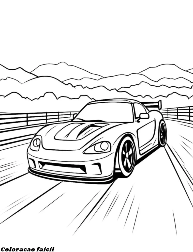 carro para colorir