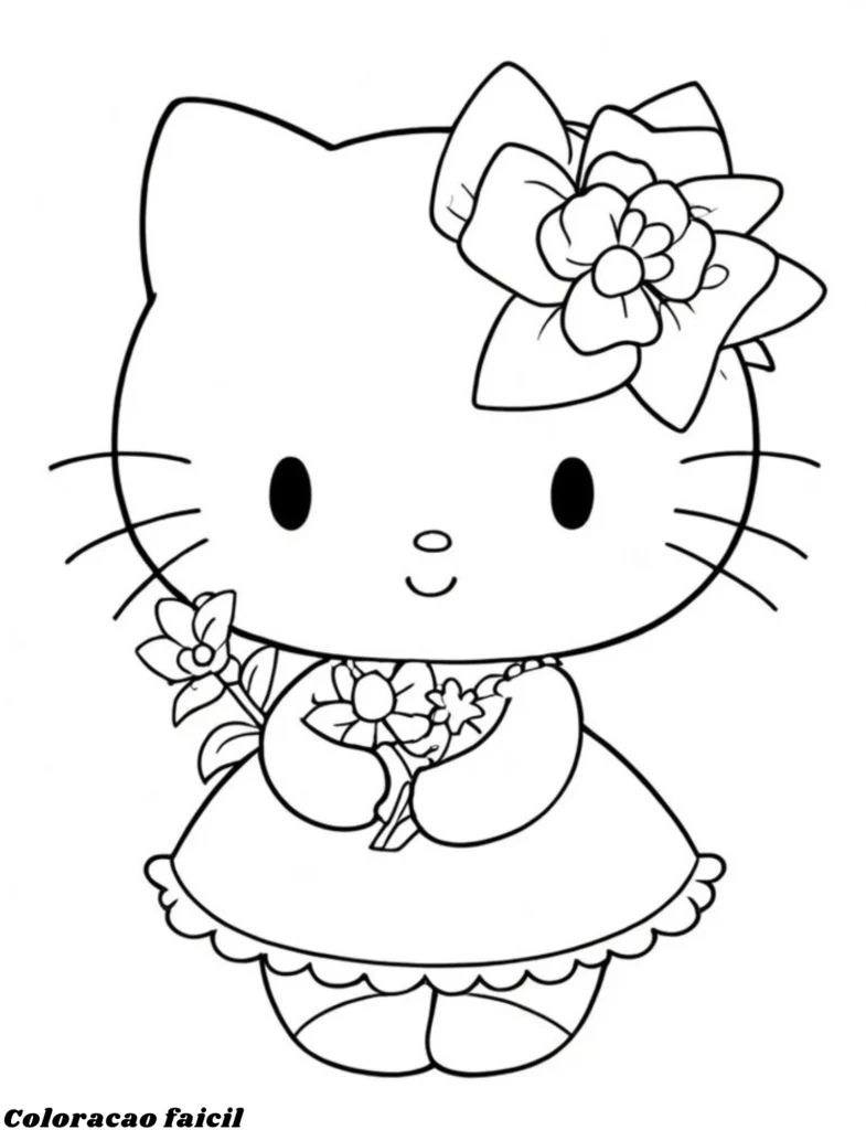 turma da hello kitty para colorir